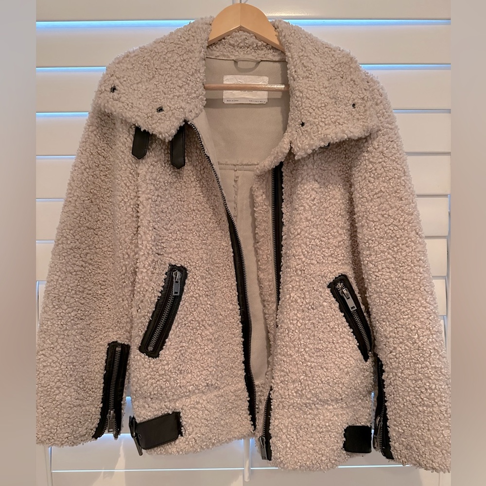 Zara Sherpa Moto Jacket